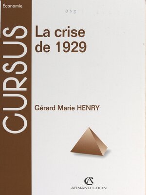 cover image of La crise de 1929